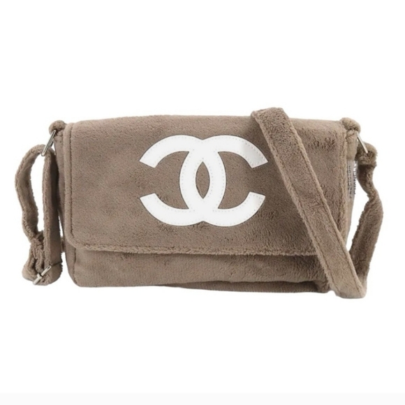 AUTHENTIC CHANEL Precision Bag Shoulder/ Crossbody Bag/ PINK NOT BEIGE - Picture 1 of 5